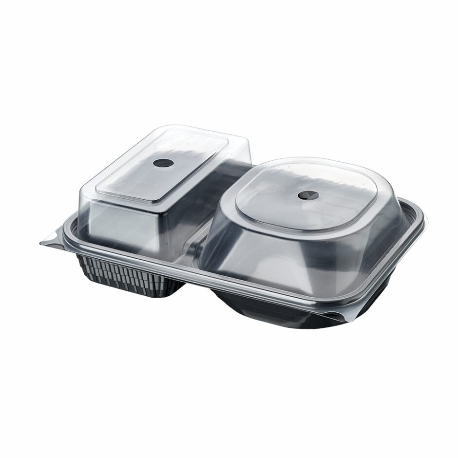 PLASTIC MICROWAVE HAMBURGER CONTAINER