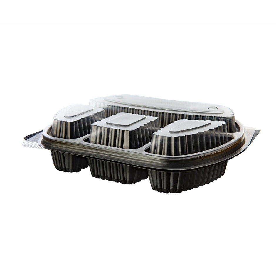 PLASTIC MICROWAVE FOOD CONTAINER-4 COMPARTMENT